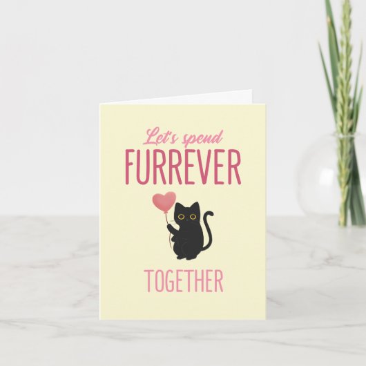 永遠パーソナライズされたに一緒かわいい猫バレンタイン シーズンカード (正面)