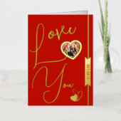 永遠パーソナライズされたに愛するバレンタインデーのカード 箔シーズンカード (正面)