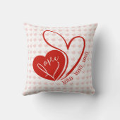永遠パーソナライズされたに愛するバレンタインデー クッション (裏面)