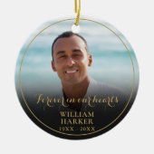 永遠パーソナライズされたに私たちのハート記念写真 セラミックオーナメント (正面)