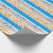 永遠パーソナライズされたに |砂のハートビーチ ラッピングペーパー (角)