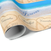 永遠パーソナライズされたに |砂のハートビーチ ラッピングペーパー (ロールコーナー)