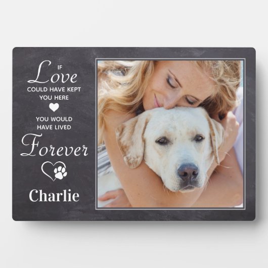 永遠パーソナライズされた犬の損失ペット記念写真 フォトプラーク (正面)