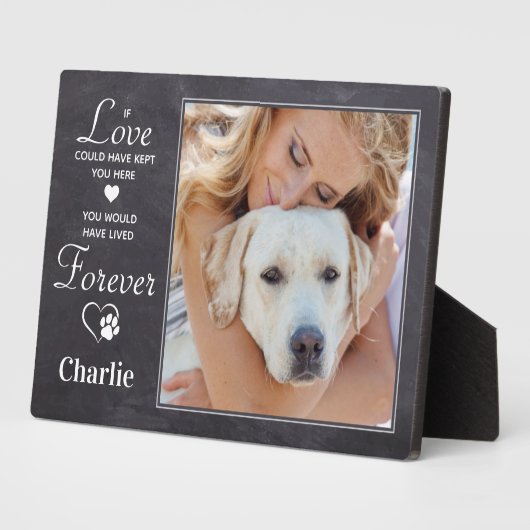 永遠パーソナライズされた犬の損失ペット記念写真 フォトプラーク (側面)