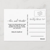 永遠モダンに感謝する | ネイビー結婚ブルーの写真 ポストカード (裏面)