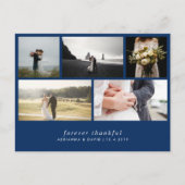 永遠モダンに感謝する | ネイビー結婚ブルーの写真 ポストカード (正面)