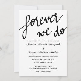 永遠モダンに書道を結婚やる 招待状