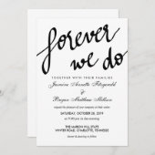 永遠モダンに書道を結婚やる 招待状 (正面/裏面)