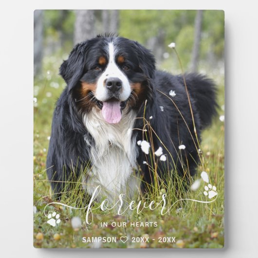永遠モダンに私たちのハートでペット記念写真 フォトプラーク (正面)