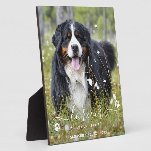 永遠モダンに私たちのハートでペット記念写真 フォトプラーク (側面)