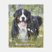 永遠モダンに私たちのハートでペット記念写真 フリースブランケット (正面)