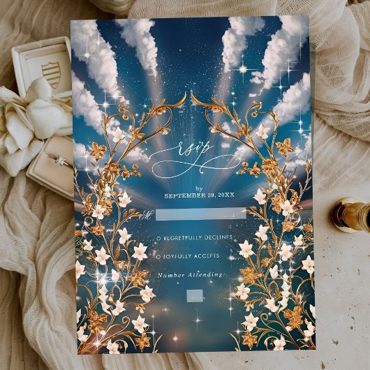 永遠ラブバロックフローラ結婚テーマ 出欠カード