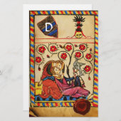 永遠ラブパーチメント赤いハートワックスシールモノグラム 便箋 (正面/裏面)