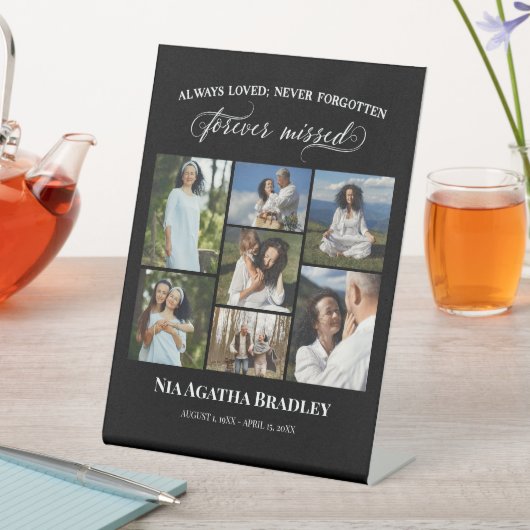 永遠恋しく思エレガント記念写真コラージュ 台座サイン (インサイチュ)