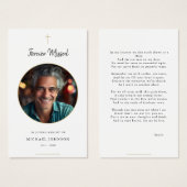 永遠恋しく思金ゴールドカトリック葬儀祈りの言葉カード (正面&裏面)