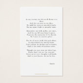 永遠恋しく思金ゴールドカトリック葬儀祈りの言葉カード (裏面)