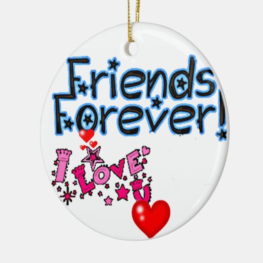 **永遠最高のの友だち***クリスマスの飾り セラミックオーナメント (左)