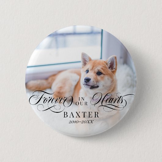 永遠渦巻形のに私たちのハートでペットの写真 缶バッジ (正面)