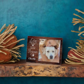 永遠素朴にパーソナライズされた愛犬の記念写真 フォトプラーク (側面)