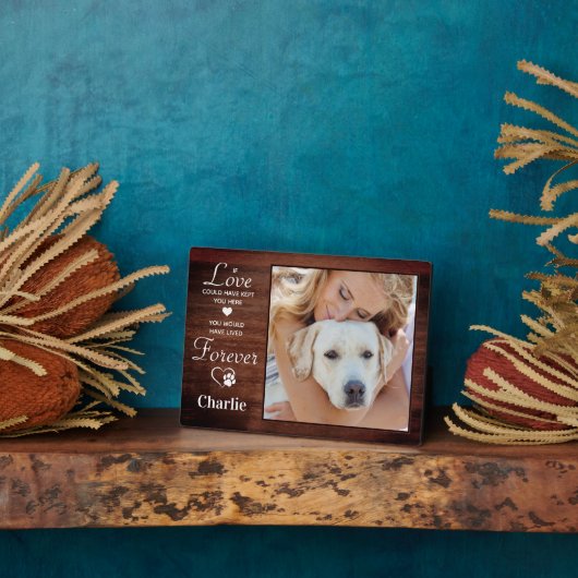 永遠素朴にパーソナライズされた愛犬の記念写真 フォトプラーク (側面)