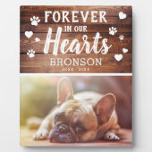 永遠素朴に私たちのハートでペット記念写真 フォトプラーク (正面)