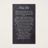 永遠素朴に私たちのハートメモリアル祈りの言葉カード (裏面)