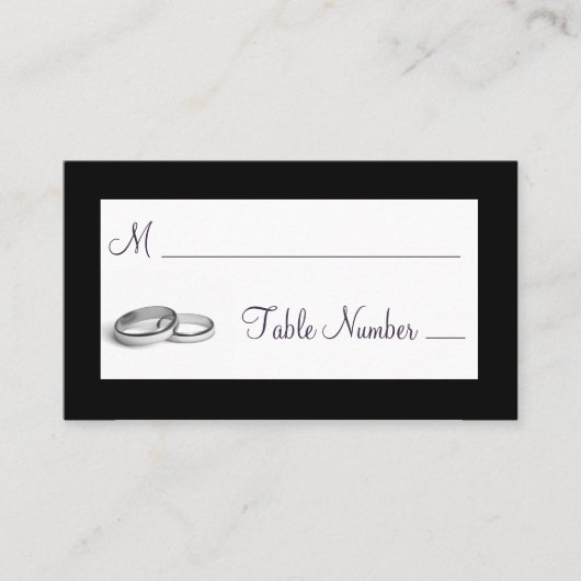 永遠結婚の座席表（黒） プレイスカード (正面)