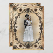 永遠統一されたの夫婦スケルトン 招待状 (正面/裏面)