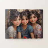 永遠統一された：三姉妹、一ハート ジグソーパズル (横)