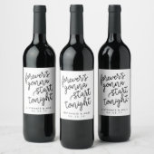 永遠 |のパーソナライズされたワ結婚インラベル ワインラベル (ボトル)