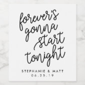 永遠 |のパーソナライズされたワ結婚インラベル ワインラベル (シングルラベル)