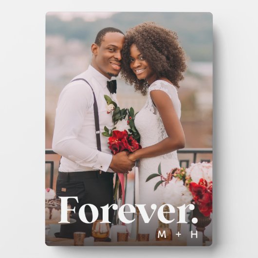 永遠 |の結婚または婚約の縦方向の写真 フォトプラーク (正面)