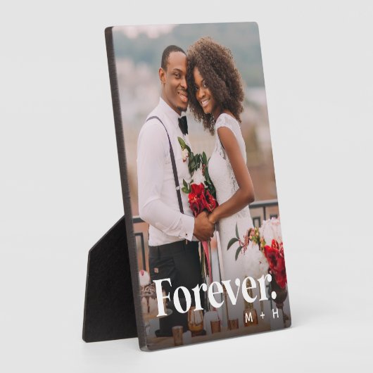 永遠 |の結婚または婚約の縦方向の写真 フォトプラーク (側面)