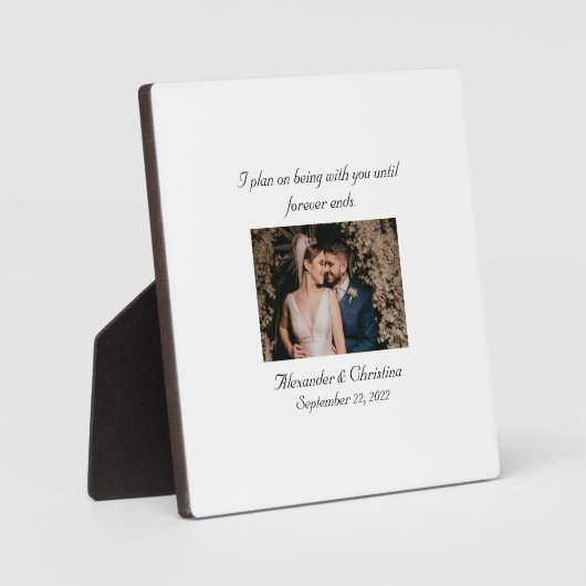 "永遠"カップルラブエレガント引用文 フォトプラーク (正面)