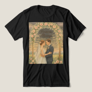 永遠&常に – ロマンチックな水の色結婚の壁 トライブレンドTシャツ