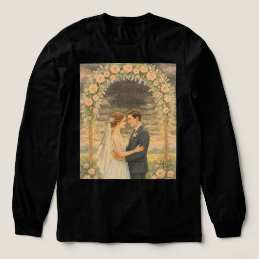 永遠&常に – ロマンチックな水の色結婚の壁 トライブレンドTシャツ (デザイン正面)