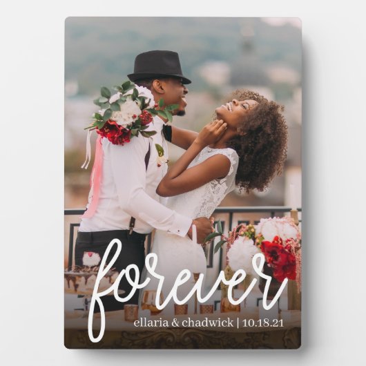 永遠 | 結婚式または記念日の写真 フォトプラーク (正面)