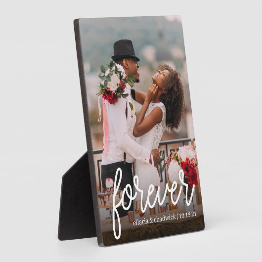 永遠 | 結婚式または記念日の写真 フォトプラーク (側面)