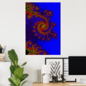 永遠 |青と赤のフラクタル・アート ポスター (ホームオフィス)