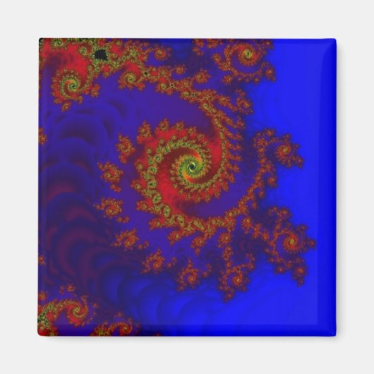 永遠 |青と赤のフラクタル・アート マグネット (正面)