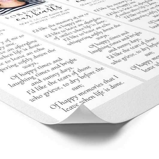 永遠 | 2x7" DIY葬式ブックマークテンプレート ポスター (角)