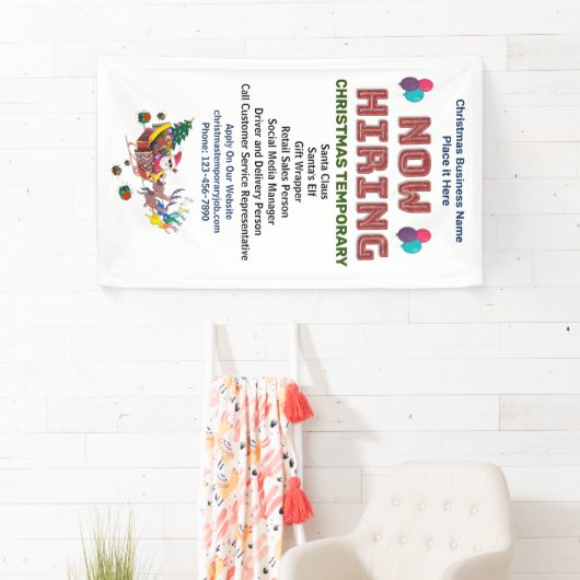 求人企業救済のクリスマスカスタム雇用 横断幕 (インサイチュ)