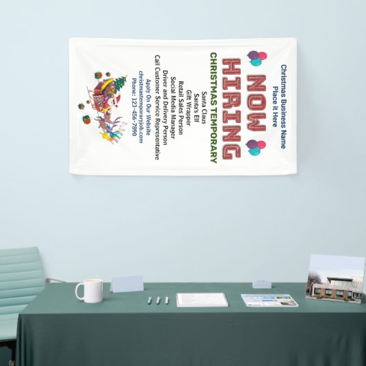 求人企業救済のクリスマスカスタム雇用 横断幕 (トレードショー)