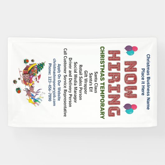 求人企業救済のクリスマスカスタム雇用 横断幕 (横)