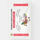 求人企業救済のクリスマスカスタム雇用 横断幕 (縦)