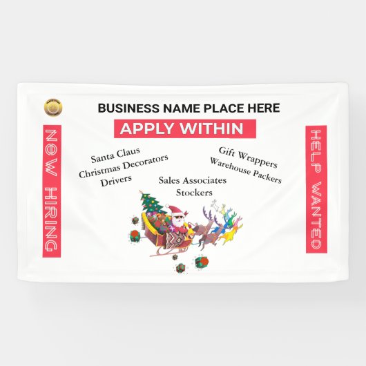 求人企業救済のクリスマスカスタム雇用 横断幕 (横)