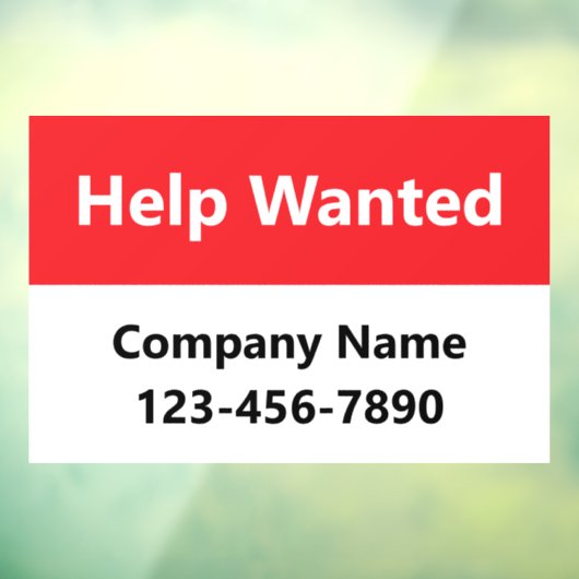 求人募集中 赤と白の会社名 電話番号 ウィンドウサイン (シート3)