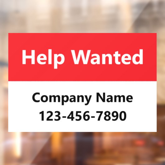 求人募集中 赤と白の会社名 電話番号 ウィンドウサイン (シート2)