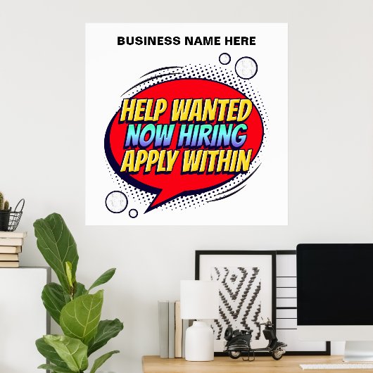 求人救済者雇用従業員のカスタム採用 ポスター (ホームオフィス)