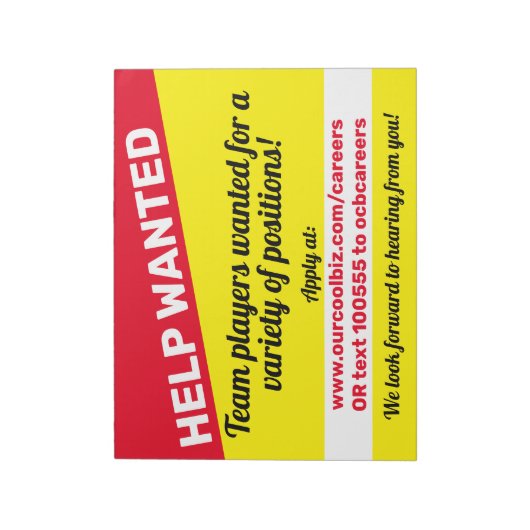 求人救済雇用雇用主の表示メモ ノートパッド (回転)